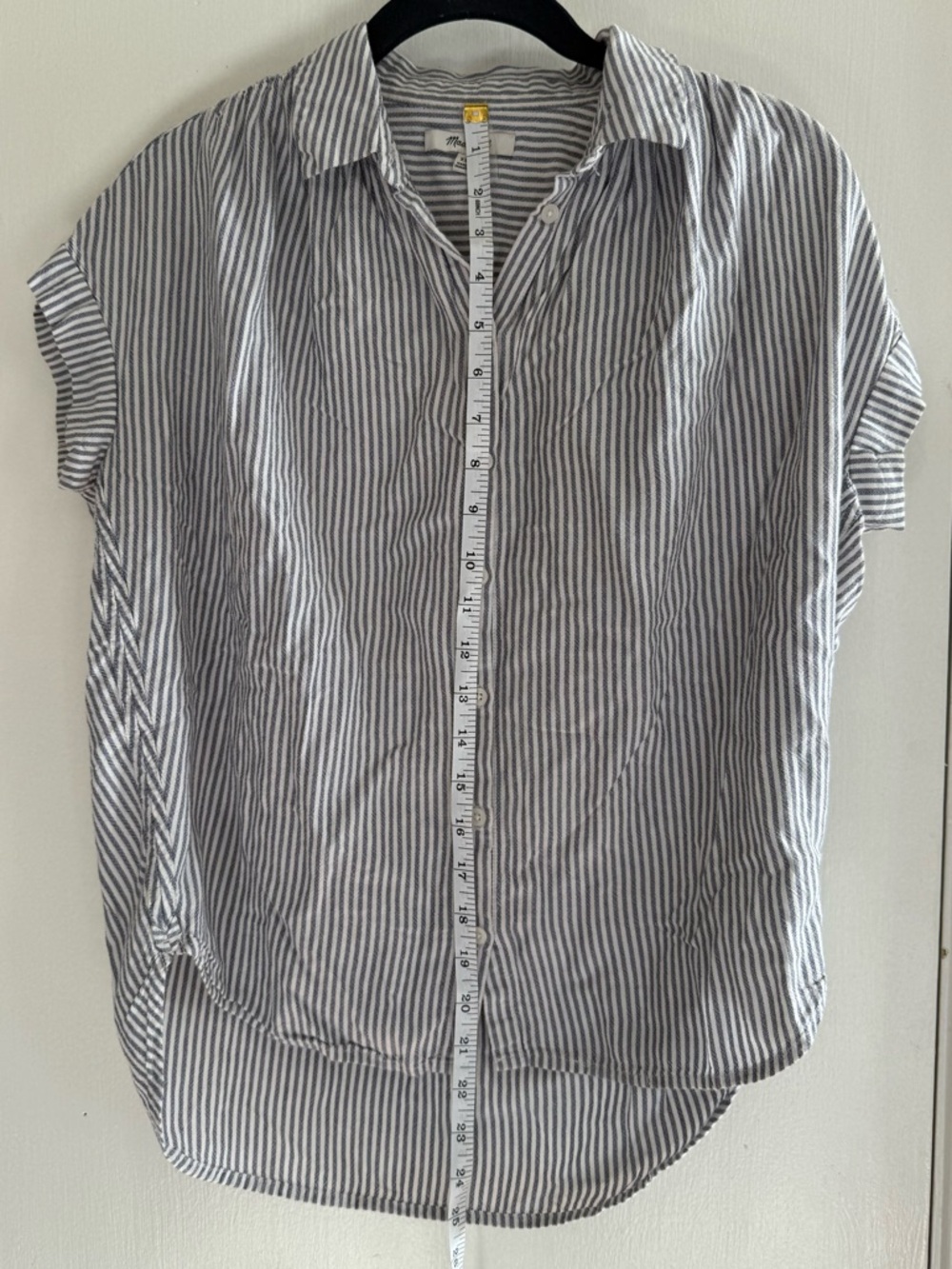 Madewell Blue and White Striped Short Sleeve Button-Down Shirt Size XXS - Picture 3 of 5